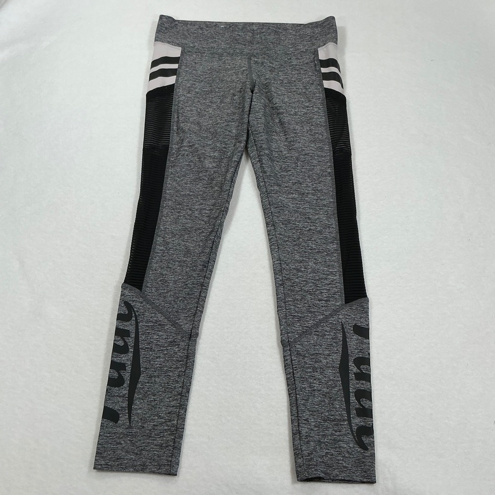 Victorias Secret PINK Ultimate Gray Space Dye Mesh Logo Leggings Medium 1648